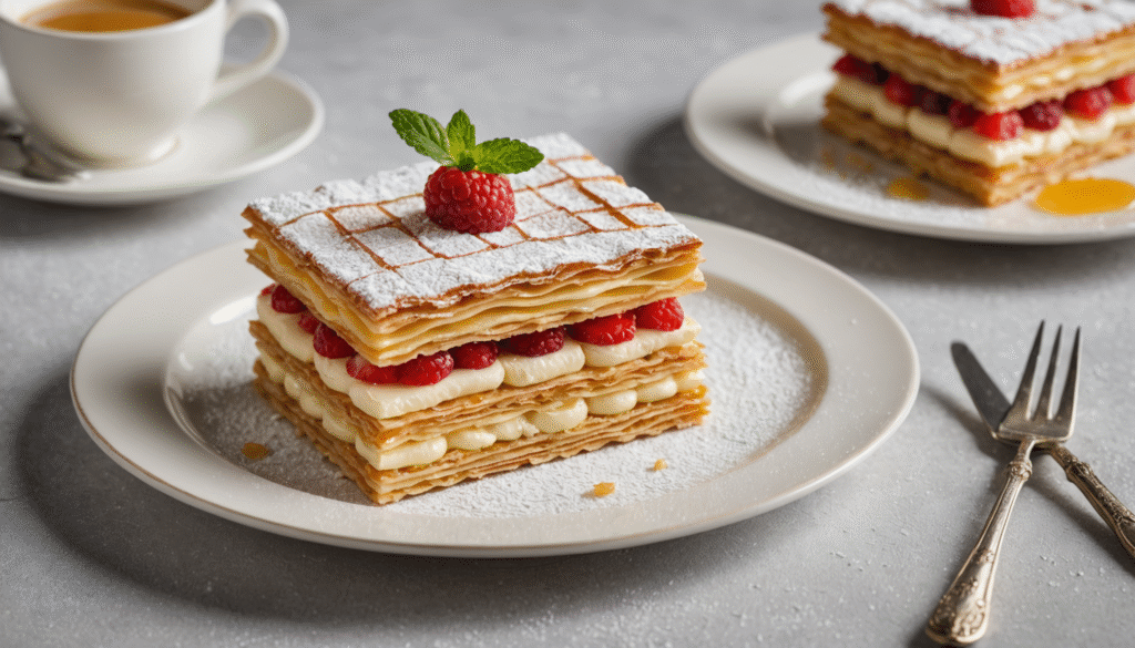 découvrez notre recette facile du millefeuille classique : des couches croustillantes de pâte feuilletée et une délicieuse crème pâtissière, pour un dessert élégant et gourmand à préparer chez soi !