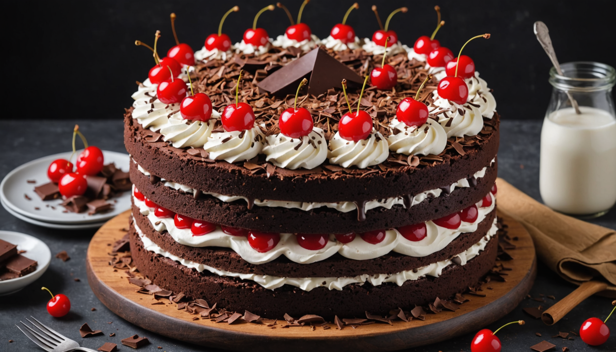 découvrez la recette traditionnelle de la forêt-noire, un délicieux gâteau allemand alliant chocolat, cerises et chantilly pour un dessert authentique et gourmand.